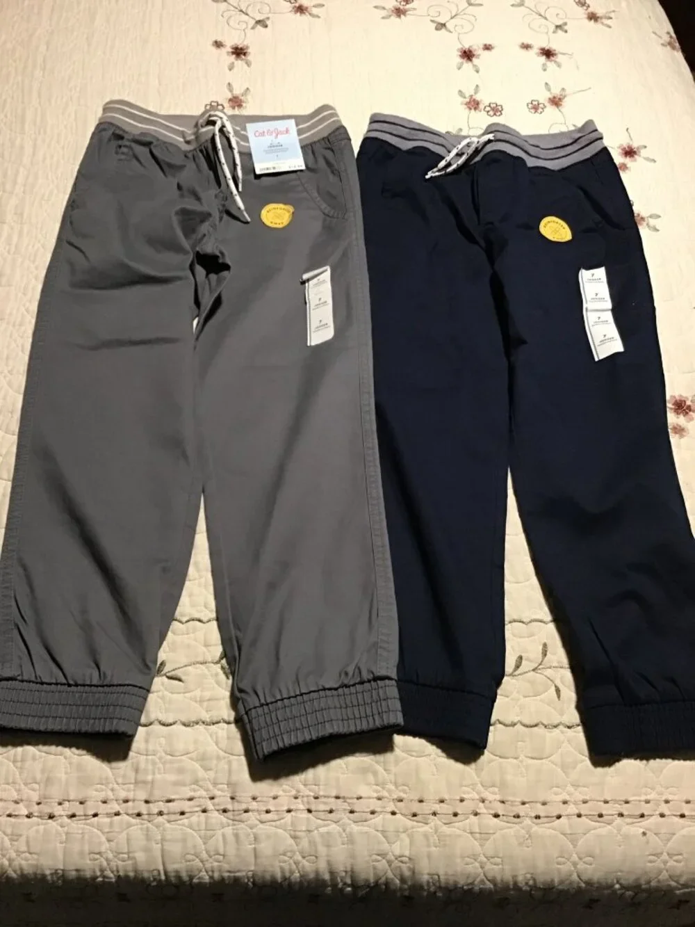 NWT Cat & Jack Boy's TWO Pairs of Joggers w/Reinforced Knees, Size 7